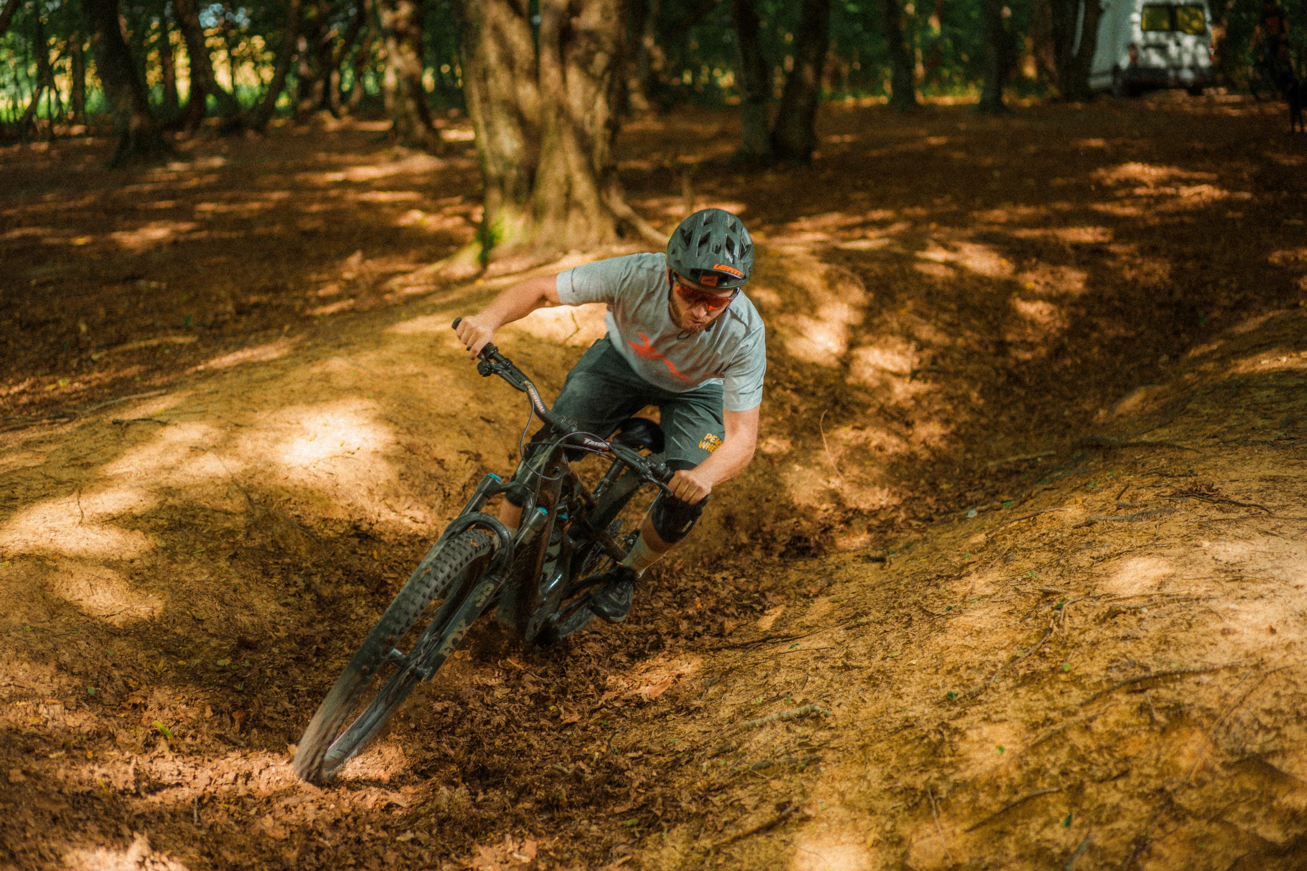 rider downhill outdoor bike